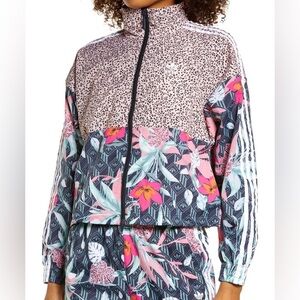 Adidas Pink and Black Patterned Track Jacket